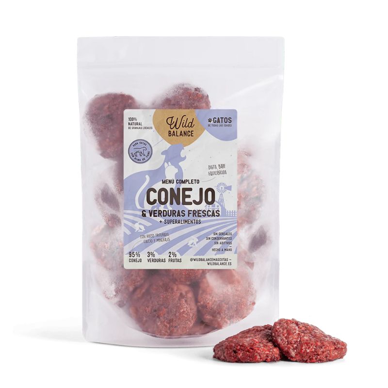 Menú BARF Wild Balance Conejo con verduras frescas para gatos