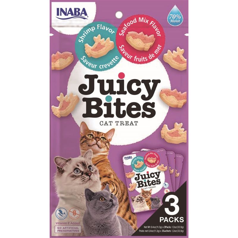 CHURU JUICY BITES CAT Pollo, Gamba y mezcla de mariscos
