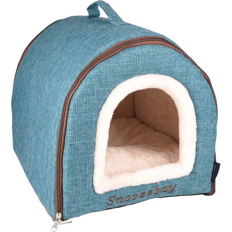 CASA PARA GATO + CREMALLERA FLAMINGO (45x35x35cm) - SNOOZEBAY AZUL