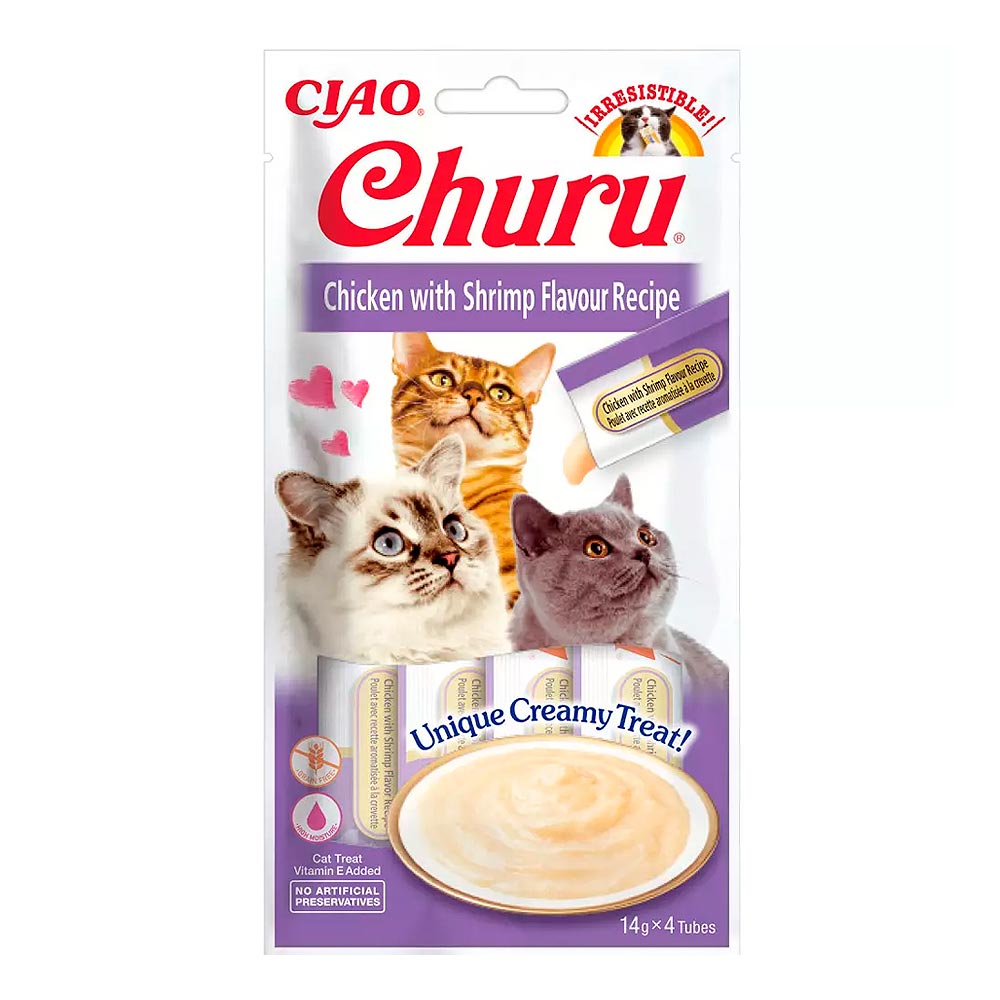 Churu Cat Pollo con Camarón - SNACKS PARA GATOS - Festín Felino