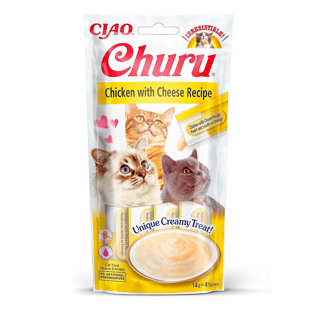 Churu Cat Pollo con Queso - SNACKS PARA GATOS - Festín Felino