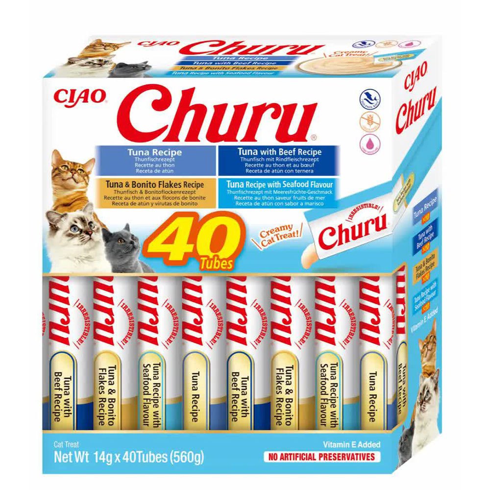 Churu Cat variedades de atún con marisco - SNACKS PARA GATOS - Festín Felino