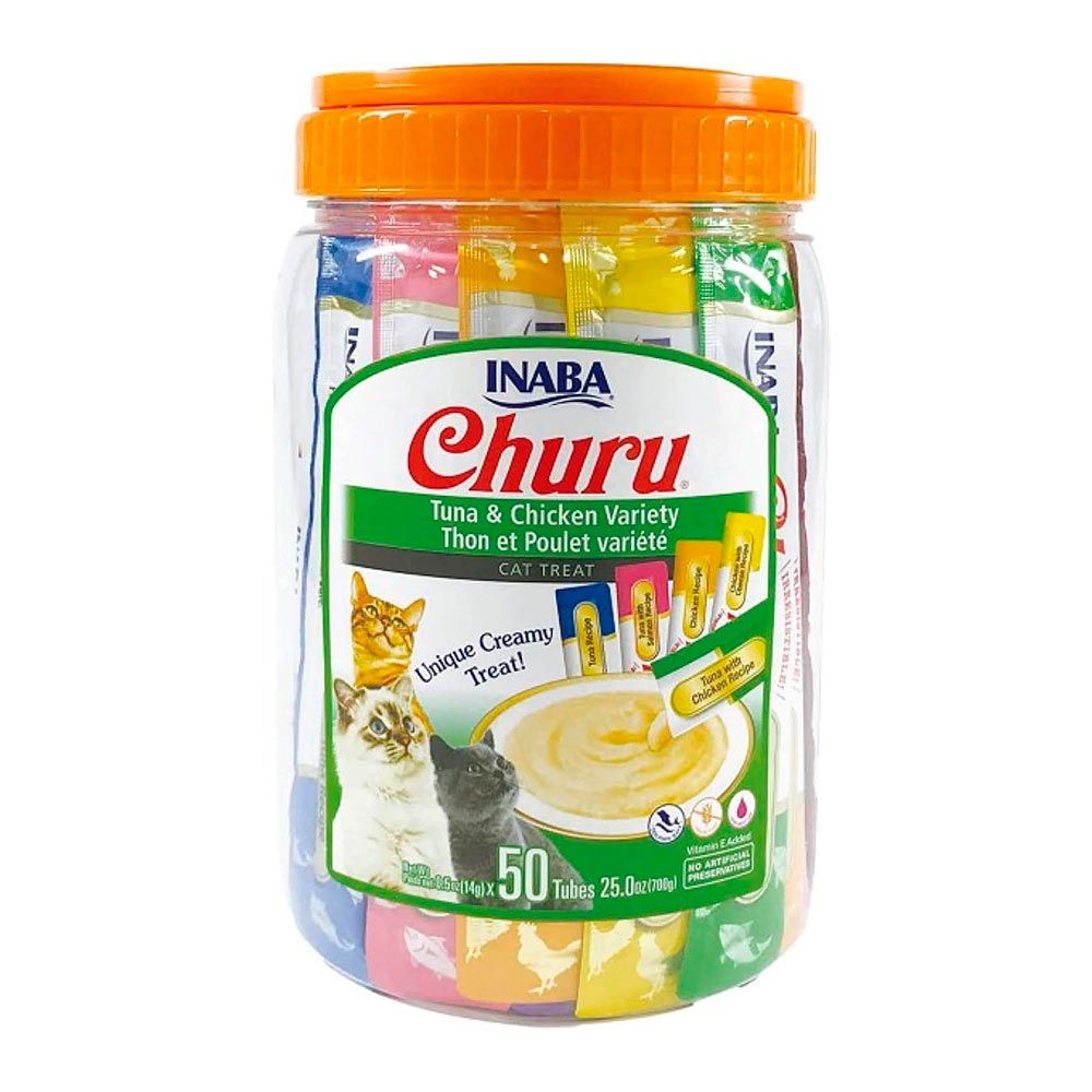 Churu Cat Variedades de Atún con Pollo (Bote) - SNACKS PARA GATOS - Festín Felino