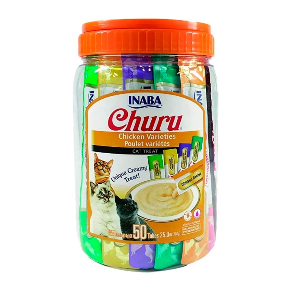 Churu Cat Variedades de Pollo (Bote) - SNACKS PARA GATOS - Festín Felino