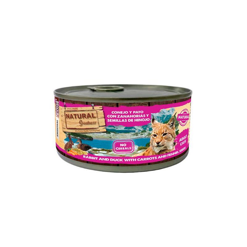 Natural Greatness Lata CONEJO Y PATO CON ZANAHORIAS Y SEMILLAS DE HINOJOq