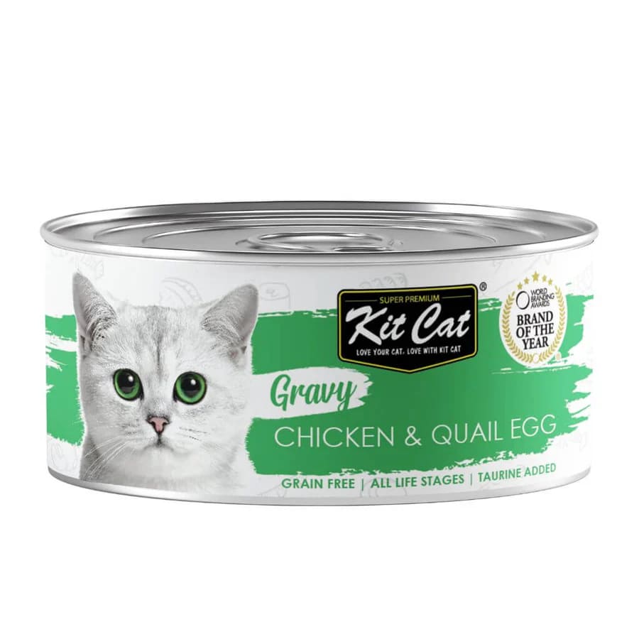 KIT CAT LATA GRAVY - POLLO & HUEVO CODORNIZ